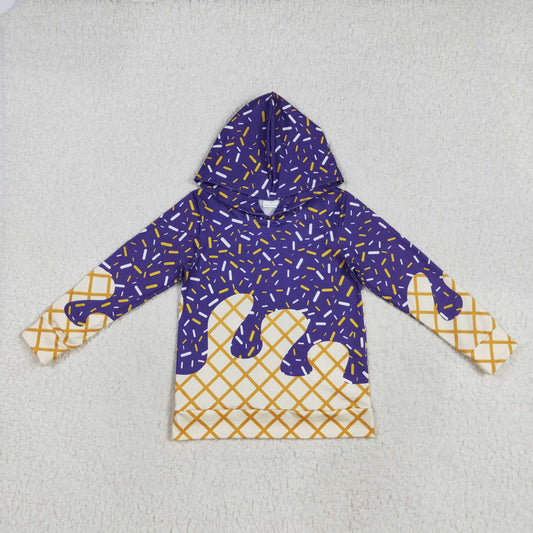BT1276 baby boys purple Ice cream waffles hoodies top