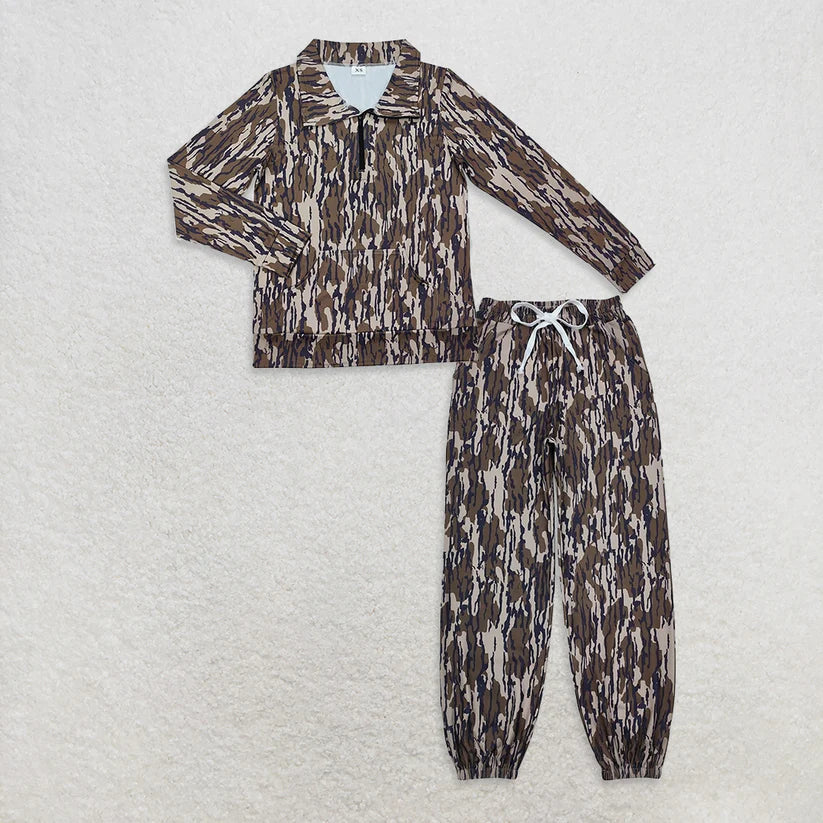 Matching Adult women camo Long Sleeves camo outfits yoga