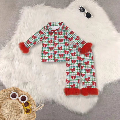 Matching Baby girls Christmas Furry pajamas