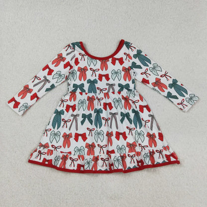 12/18m-7/8t Matching Baby girls Christmas cartoon long sleeve dress
