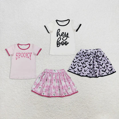 Matching Baby girls Halloween SPOOKY BOO skirt outfits