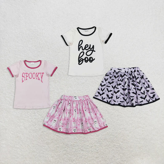 Matching Baby girls Halloween SPOOKY BOO skirt outfits