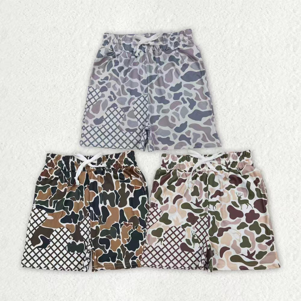 Matching Baby boys camo shorts outfits