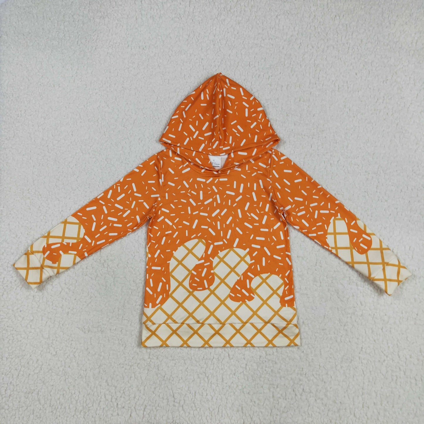 BT1274 baby boys orange Ice cream waffles hoodies top