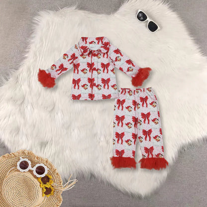 Matching Baby girls Christmas Furry pajamas