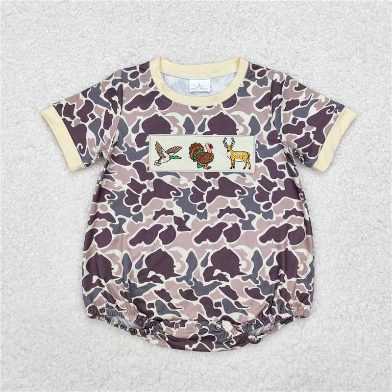 Matching Baby girls boys turkey camo clothing embroidery