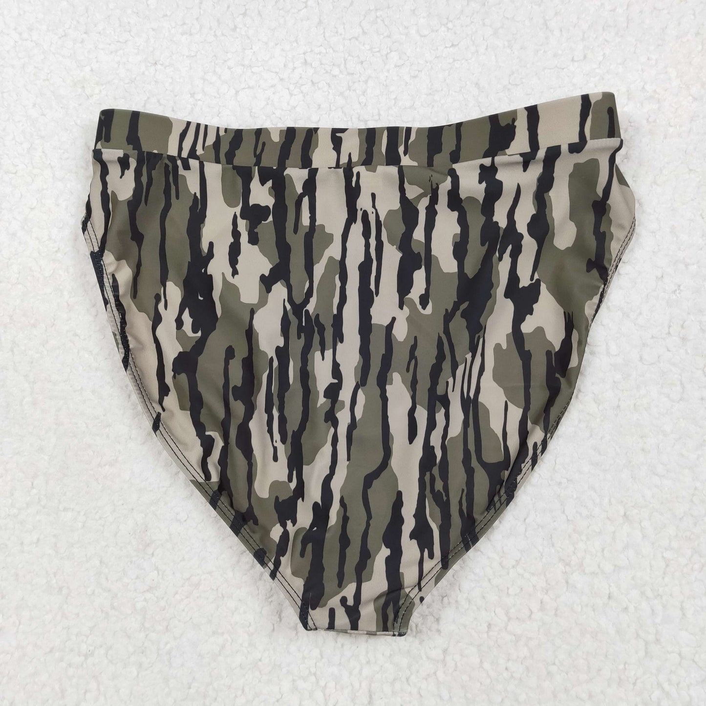S0564 Adult women black green camo swimsuit