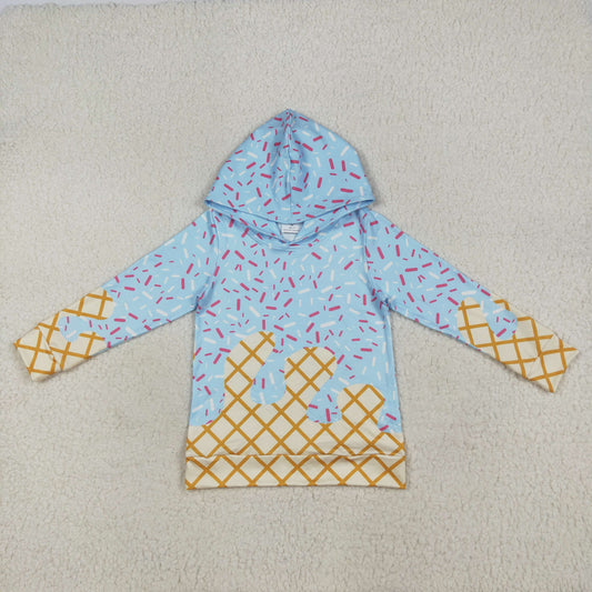 BT1270 baby boys blue Ice cream waffles  hoodies top