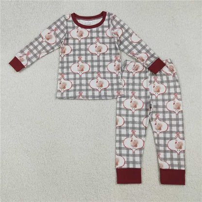 Matching Baby girls Thanksgiving turkey romper & pajamas clothing
