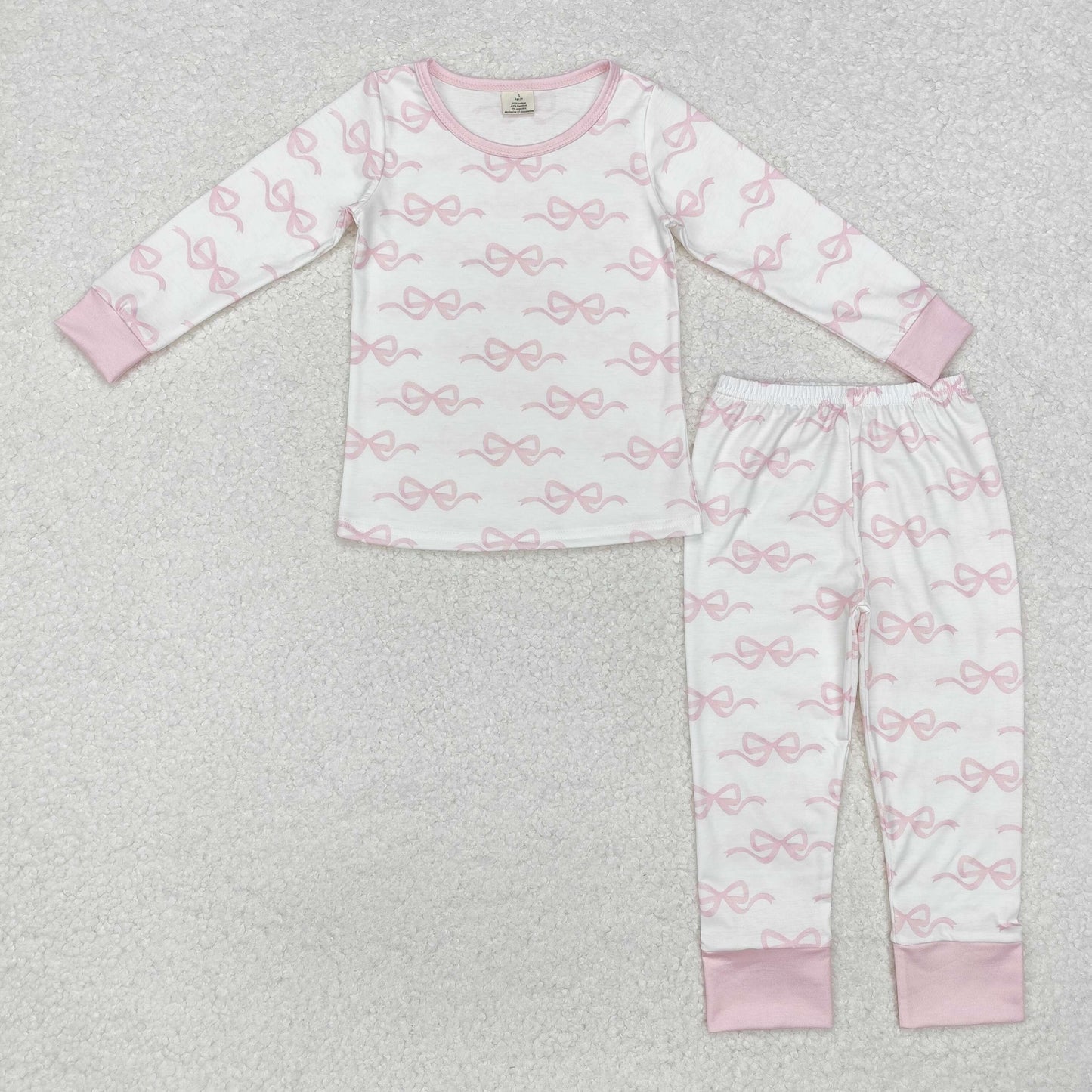 GLP2180 Girls pink bows bamboo pajamas