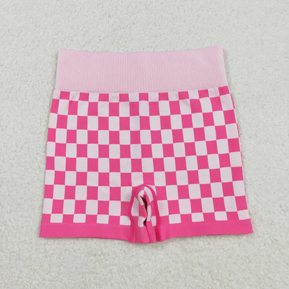 SS0645 Adult women rose checkered shorts