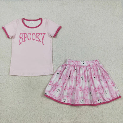 Matching Baby girls Halloween SPOOKY BOO skirt outfits