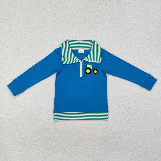 BT0892 baby boys long sleeve truck pullover embroidery