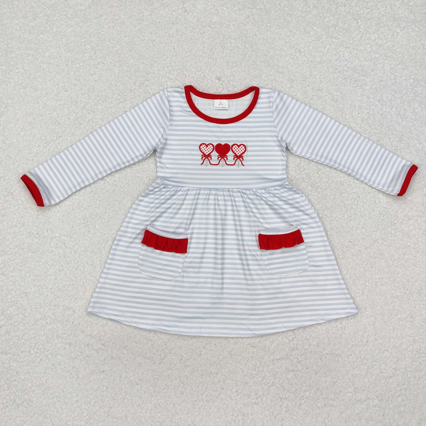 GLD0884 baby Girls Valentine Dress embroidery