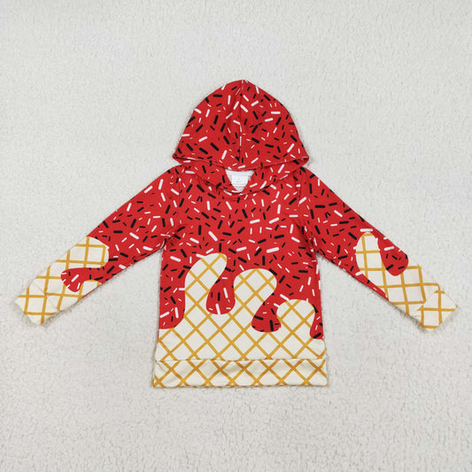 BT1272 baby boys red Ice cream waffles hoodies top