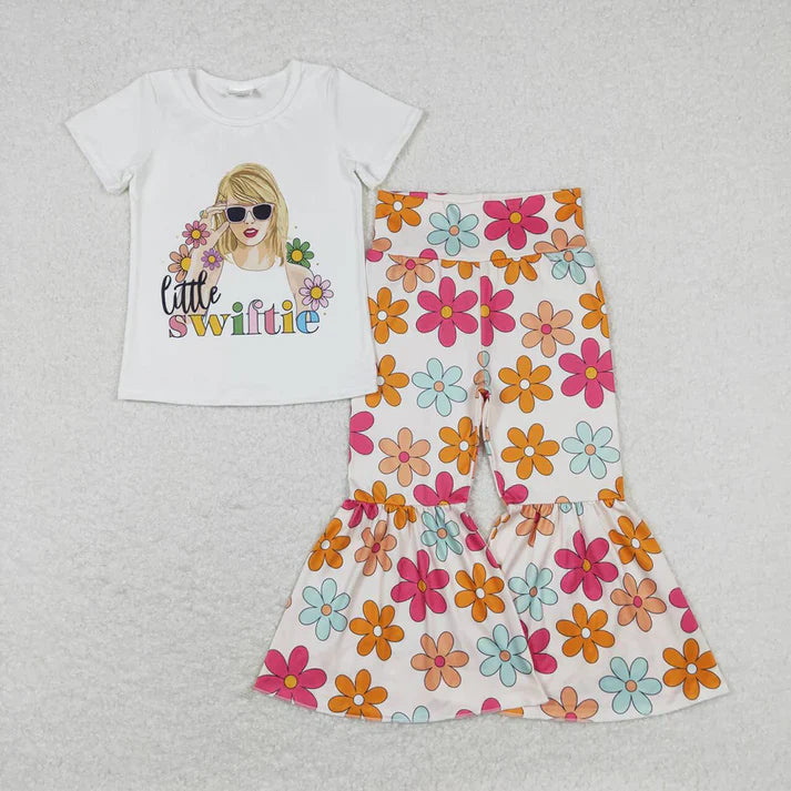 Matching Baby girls Singer Shirt Bell Pants Clothes Sets shorts