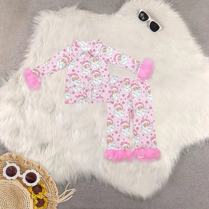 Matching Baby girls Christmas Furry pajamas