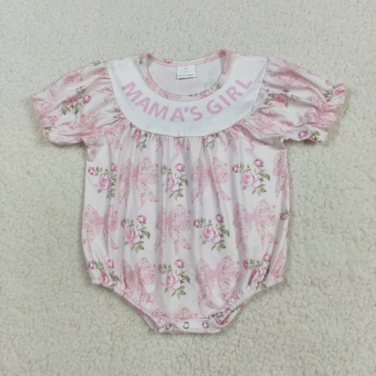 SR3087 Baby girls MAMA'S GIRL pink flower romper
