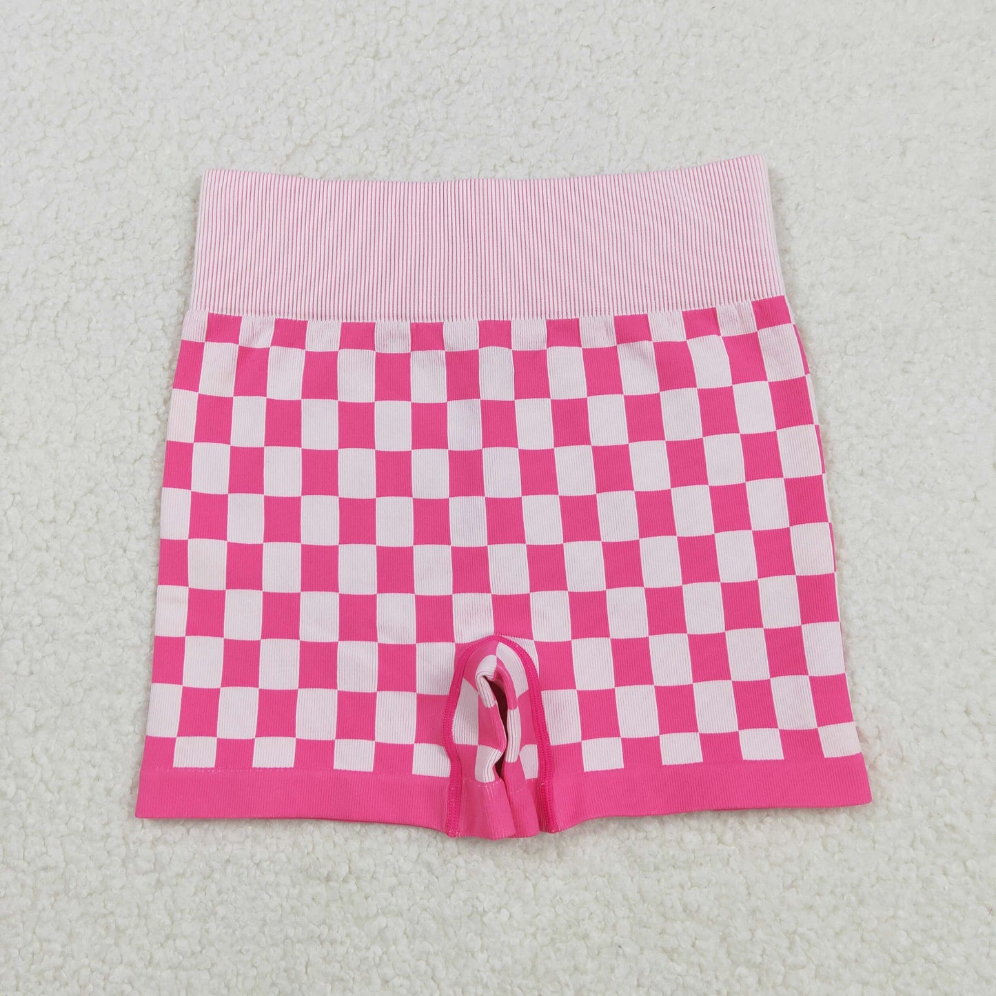 SS0645 Adult women rose checkered shorts
