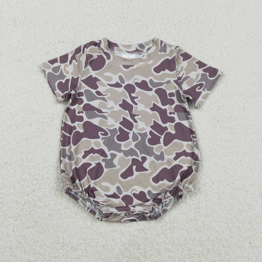 SR3448 baby boys camo short sleeve romper