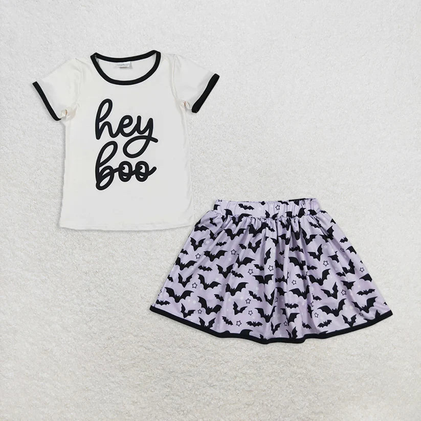 Matching Baby girls Halloween SPOOKY BOO skirt outfits