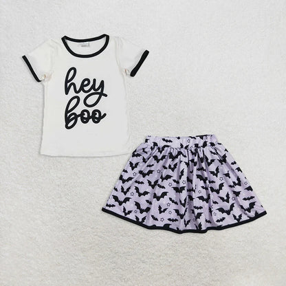 Matching Baby girls Halloween SPOOKY BOO skirt outfits