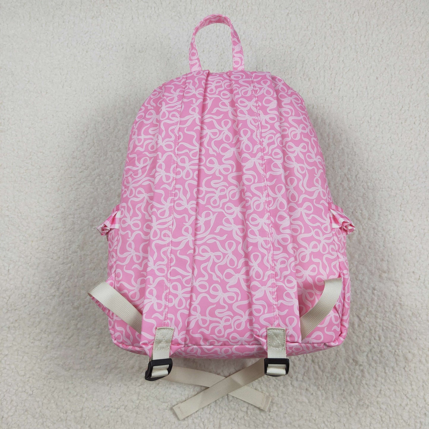 BA0308 pink bow zipper floral schoolbag
