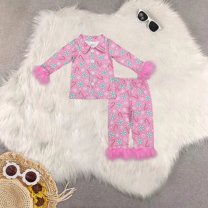 Matching Baby girls Christmas Furry pajamas