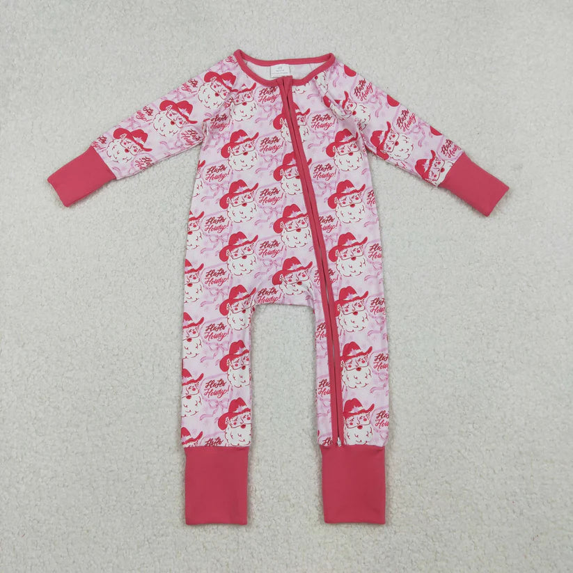 Matching Baby girls Christmas long sleeve zipper romper