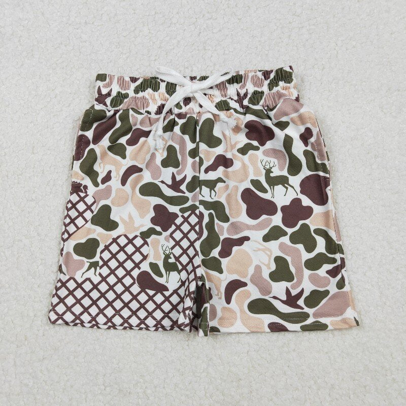 Matching Baby boys camo shorts outfits