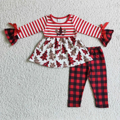 Matching Baby girls Christmas long sleeve outfits