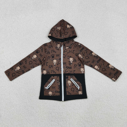 BT1337 toddler boy clothes aztec boys western winter hoodie top