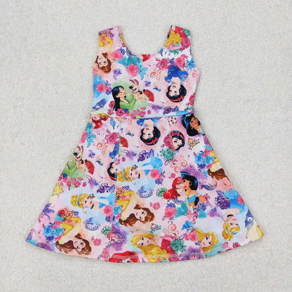 GSD2136 girls sleeveless princess Dress yoga