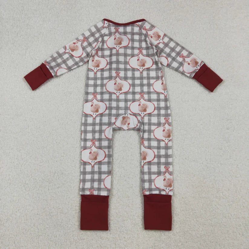 Matching Baby girls Thanksgiving turkey romper & pajamas clothing