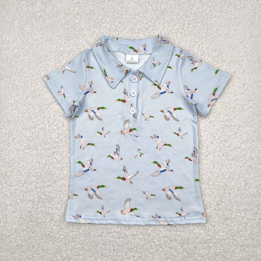 BT1210 baby boys blue short sleeve duck shirt top