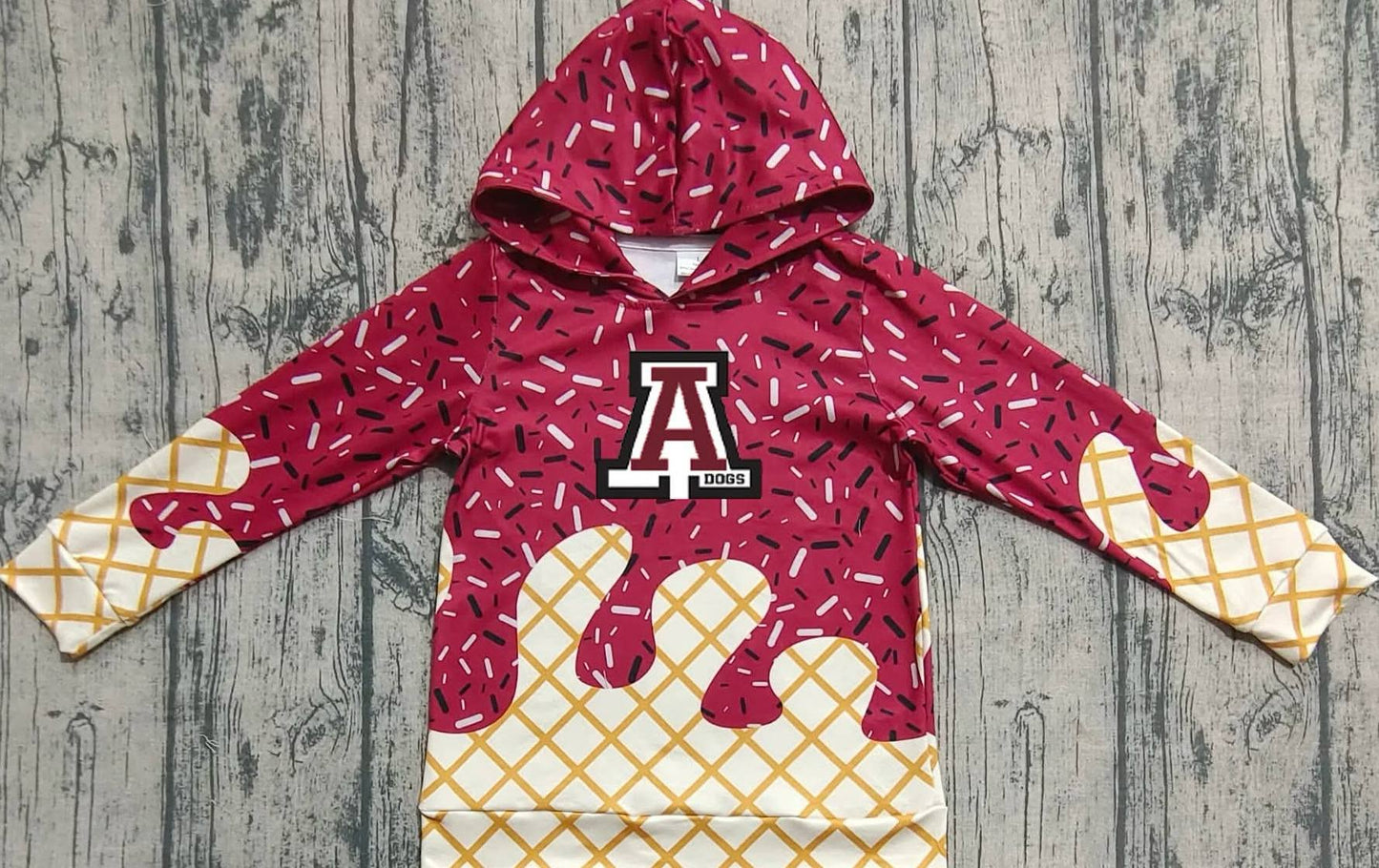 MOQ 5 Custom design boys long sleeve A red hoodie top