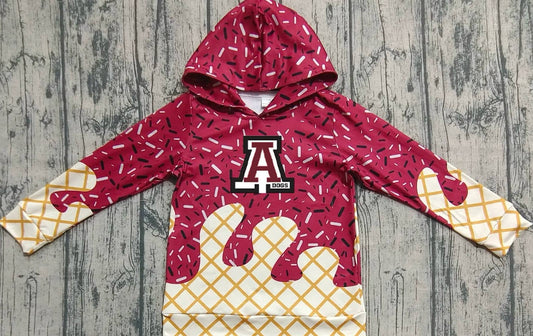 MOQ 5 Custom design boys long sleeve A red hoodie top