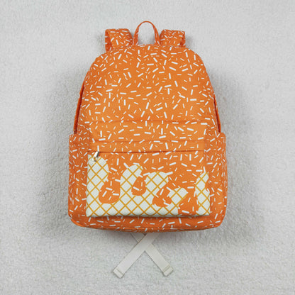 BA0339 orange Fireworks waffles zipper schoolbag