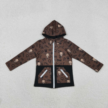 BT1337 toddler boy clothes aztec boys western winter hoodie top