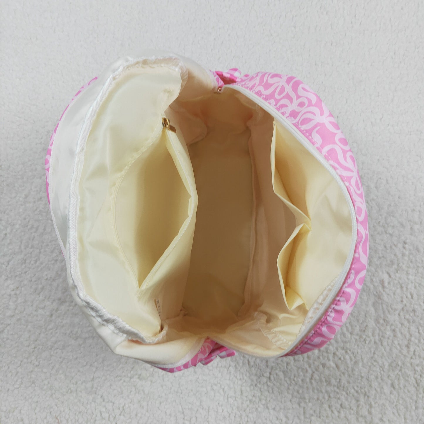 BA0308 pink bow zipper floral schoolbag