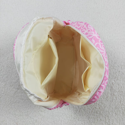 BA0308 pink bow zipper floral schoolbag