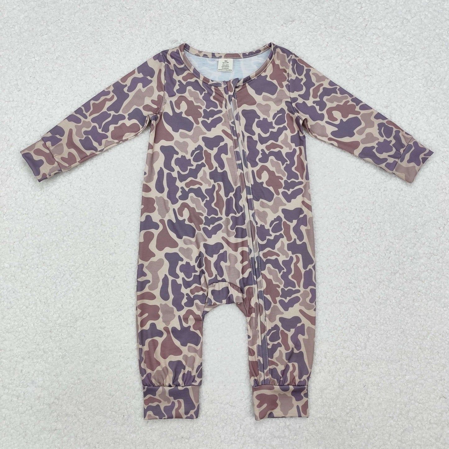 LR2050 Baby boys camo zipper romper