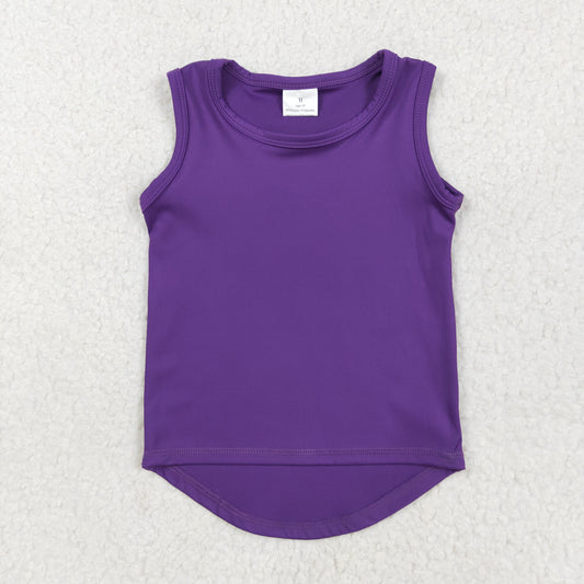 GT0996 Girls purple sleeveless vest yoga