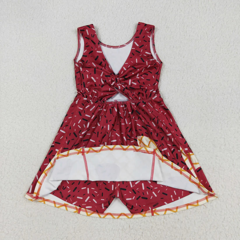 Matching RTS NO MOQ Baby girls ice cream Waffle dress yoga