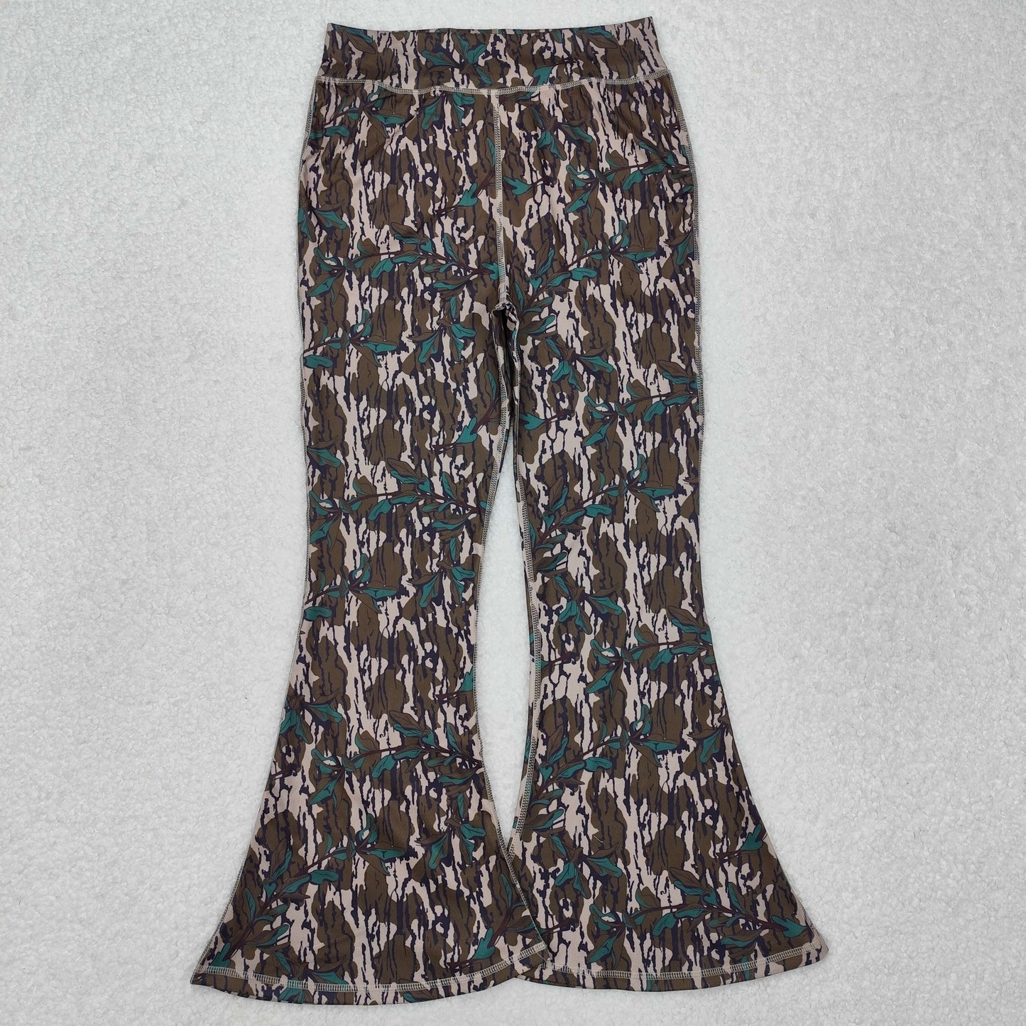 P0719 Adults camo yoga bell bottom pant