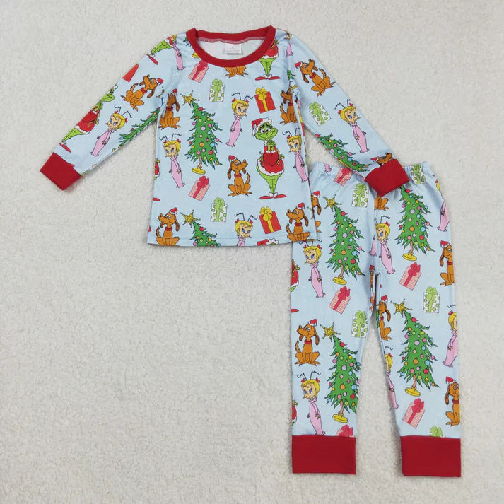 Matching Baby girls Christmas cartoon long sleeves pajamas