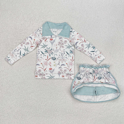 GLD0973 pink flowers zipper girl outfits
