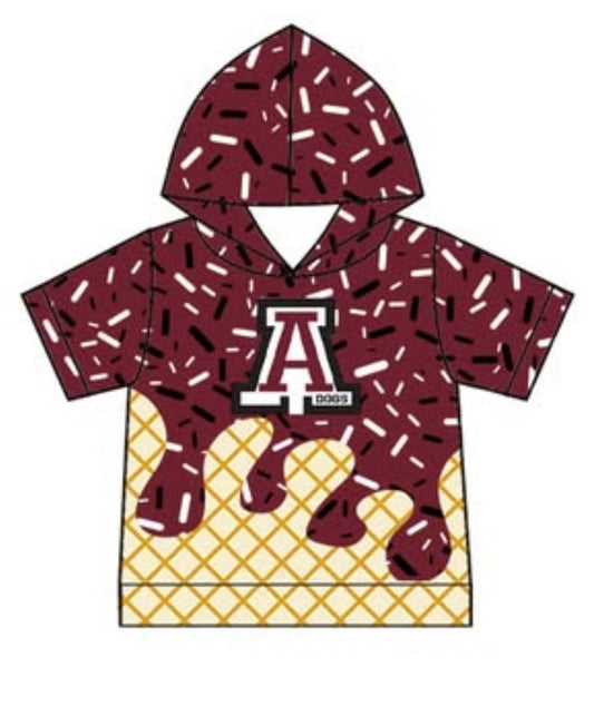 MOQ 5 Custom design boys long sleeve A red hoodie top