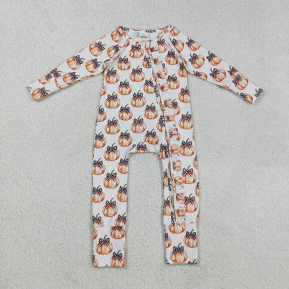 Matching Baby girls Halloween pumpkin bow clothing