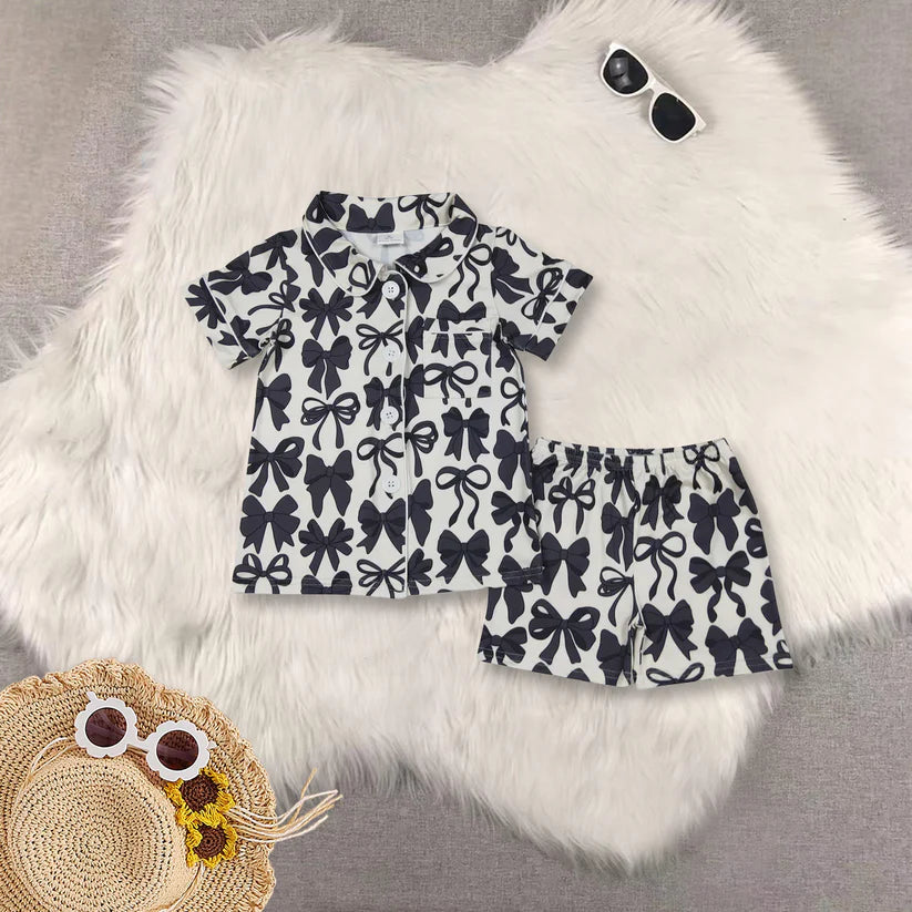 Family Matching Adult Baby girls black bow clothing